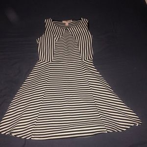 Black and white striped dress